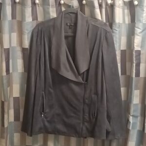 FINAL PRICE DG2O Diane Gilman charcoal gray jacket w wide lapels